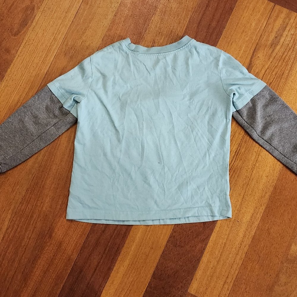 Disney Jumping Beans Blue/Gray Long Sleeve Mickey Mouse Jersey Size 5T - Picture 8 of 10